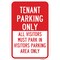 Signmission Tenant Parking Only All Visitors Must Park In Visi Aluminum, 12" x 18", A-1218-24712 A-1218-24712 - alternate 1